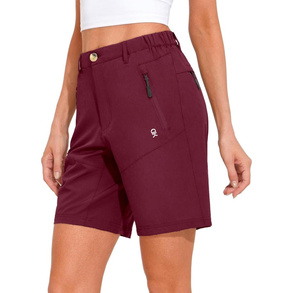 imageLittle Donkey Andy Womens Stretch Quick Dry Shorts for Hiking Camping TravelA1 Dark Red