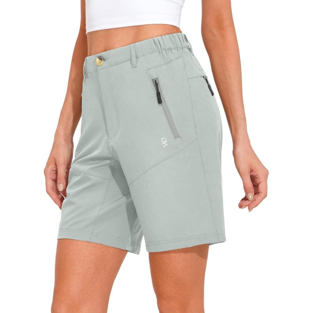 imageLittle Donkey Andy Womens Stretch Quick Dry Shorts for Hiking Camping TravelA1 Light Grey