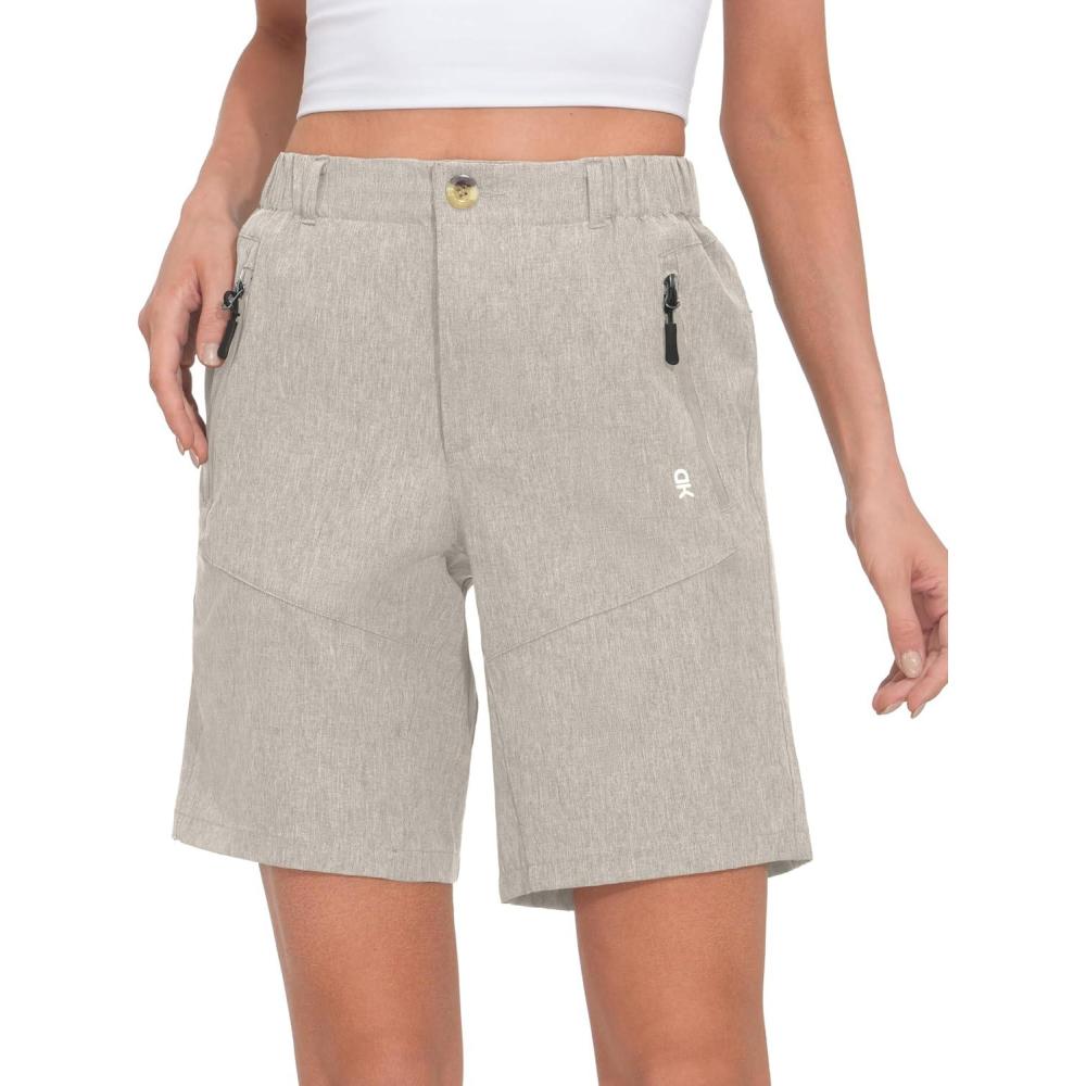 imageLittle Donkey Andy Womens Stretch Quick Dry Shorts for Hiking Camping TravelLight Grey Heather