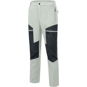 Little Donkey Andy Men’s Fleece Lined Hiking Ski Snow Pants, Winter Windproof Softshell Pants, Warm and Water Repellent(Light Gray)