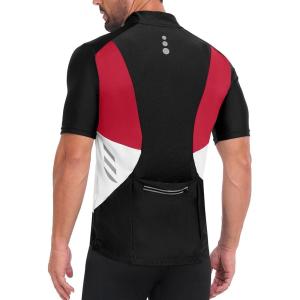 Little Donkey Andy Men’s Half Zip Breathable Cycling Vests Reflective Sleeveless Jerseys Lightweight Bicycle Running(Short Sleeve-black)