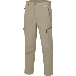 Little Donkey Andy Men’s Hiking Snow Pants, Fleece Lined Ski Pants Softshell Pants Windproof& Water Resistant(Khaki)