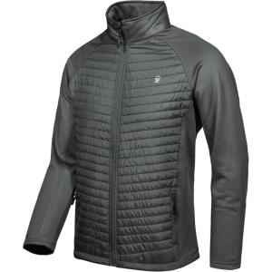 Little Donkey Andy Men’s Insulated Hybrid Jacket, Quilted Fleece Lined Running Hiking Jacket(Gray – Upgrade)