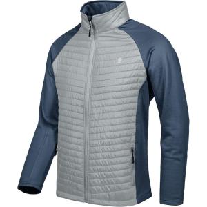 Little Donkey Andy Men’s Insulated Hybrid Jacket, Quilted Fleece Lined Running Hiking Jacket(Light Gray)