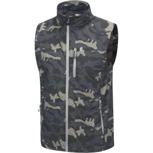 Little Donkey Andy Men’s Lightweight Quick Dry Vest Packble Outerwear Sleeveless Windproof Jacket for Golfing Cycling Running(Camo)