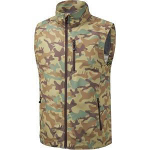 Little Donkey Andy Men’s Lightweight Quick Dry Vest Packble Outerwear Sleeveless Windproof Jacket for Golfing Cycling Running(Green Camo)