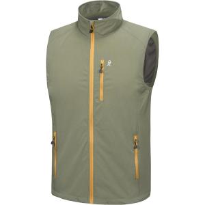 Little Donkey Andy Men’s Lightweight Quick Dry Vest Packble Outerwear Sleeveless Windproof Jacket for Golfing Cycling Running(Laurel Oak)