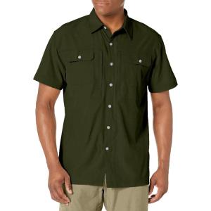 Little Donkey Andy Men’s Lightweight Short Sleeve Shirt Quick Dry Stretch Shirt for Hiking Travel, UPF50(Upgraded Army Green)