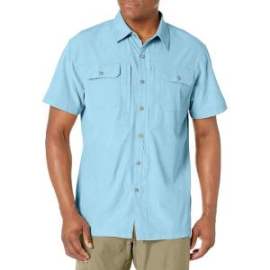 Little Donkey Andy Men’s Lightweight Short Sleeve Shirt Quick Dry Stretch Shirt for Hiking Travel, UPF50(Upgraded Blue)