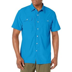 Little Donkey Andy Men’s Lightweight Short Sleeve Shirt Quick Dry Stretch Shirt for Hiking Travel, UPF50(Upgraded Diva Blue)