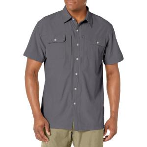 Little Donkey Andy Men’s Lightweight Short Sleeve Shirt Quick Dry Stretch Shirt for Hiking Travel, UPF50(Upgraded Gray)