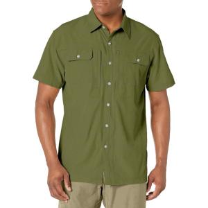Little Donkey Andy Men’s Lightweight Short Sleeve Shirt Quick Dry Stretch Shirt for Hiking Travel, UPF50(Upgraded Olive)