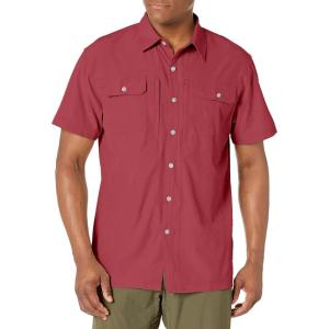 Little Donkey Andy Men’s Lightweight Short Sleeve Shirt Quick Dry Stretch Shirt for Hiking Travel, UPF50(Upgraded Watermelon Red)