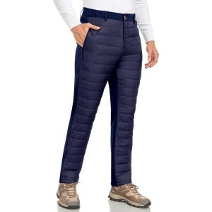 Little Donkey Andy Men’s Puffer Pants Warm Fleece Lined Quilted Insulation Snow Ski Pants(Classic Blue)