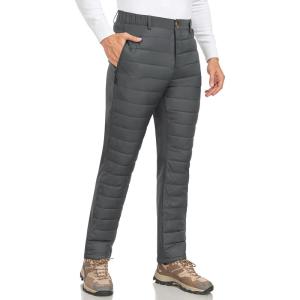 Little Donkey Andy Men’s Puffer Pants Warm Fleece Lined Quilted Insulation Snow Ski Pants(Grey)