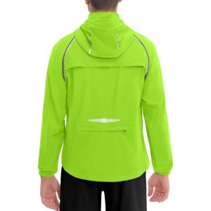 Little Donkey Andy Men’s Quick-dry Running Jacket, Convertible UPF 50+ Cycling Jacket Windbreaker with Removable Sleeves(Detachable Hood-fluorescent Yellow)