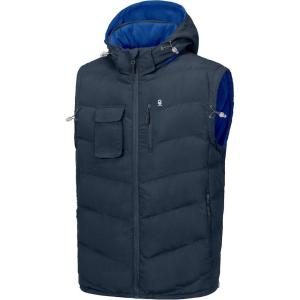 Little Donkey Andy Men’s Reversible Fleece Puffy Vest Warm Sleeveless Puffer Jacket with Removable Hood for Golfing Hiking(Blue)