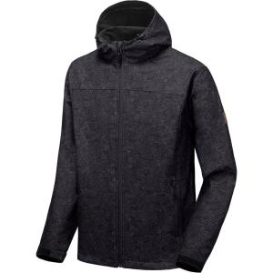 Little Donkey Andy Men’s Softshell Jacket with Removable Hood, Fleece Lined(B.black Floral)
