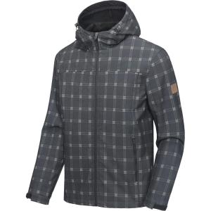 Little Donkey Andy Men’s Softshell Jacket with Removable Hood, Fleece Lined(B.black Plaid)