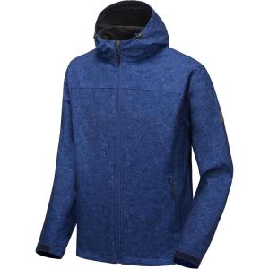 Little Donkey Andy Men’s Softshell Jacket with Removable Hood, Fleece Lined(B.blue Floral)