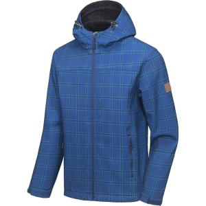 Little Donkey Andy Men’s Softshell Jacket with Removable Hood, Fleece Lined(B.blue Plaid)