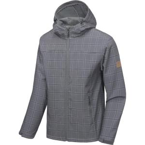 Little Donkey Andy Men’s Softshell Jacket with Removable Hood, Fleece Lined(B.gray Plaid)