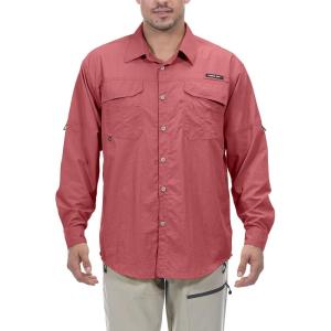 Little Donkey Andy Men’s UPF 50+ UV Protection Shirt, Long Sleeve Fishing Hiking Shirt(Watermelon)