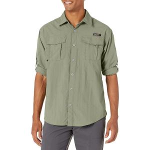 Little Donkey Andy Men’s UPF 50+ UV Protection Shirt, Short Sleeve Fishing Shirt, Breathable and Fast Dry(Tea)