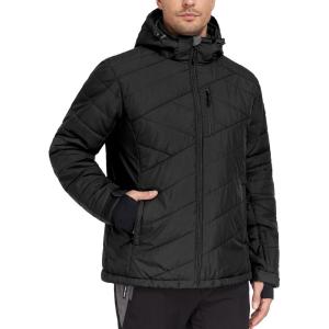 Little Donkey Andy Men’s Warm Ski Jacket Water Resistant Insulated Snowboarding Jacket Windproof Winter Snow Coat(Black)