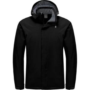 Little Donkey Andy Men’s Waterproof Ski Snowboarding Jacket Windproof Warm Coat with Detachable Hood(Black)