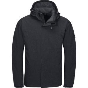 Little Donkey Andy Men’s Waterproof Ski Snowboarding Jacket Windproof Warm Coat with Detachable Hood(Black Heather)