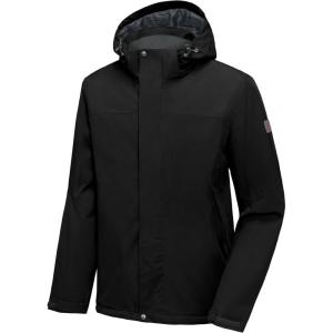 Little Donkey Andy Men’s Waterproof Ski Snowboarding Jacket Windproof Warm Coat with Detachable Hood(Black(polyester-fill polyster Lining))