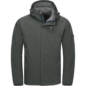 Little Donkey Andy Men’s Waterproof Ski Snowboarding Jacket Windproof Warm Coat with Detachable Hood(Carbon Heather)