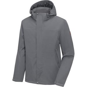 Little Donkey Andy Men’s Waterproof Ski Snowboarding Jacket Windproof Warm Coat with Detachable Hood(Grey(polyester-fill polyster Lining))