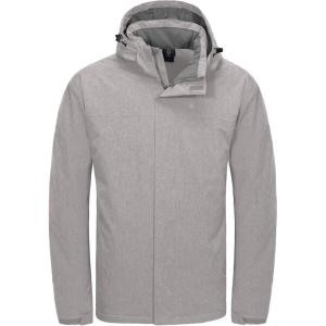Little Donkey Andy Men’s Waterproof Ski Snowboarding Jacket Windproof Warm Coat with Detachable Hood(Moonbeam Heather)