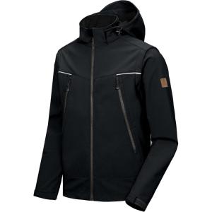 Little Donkey Andy Men’s Waterproof Softshell Jacket with Detachable Sleeves and Hood, Fleece Mountain Ski Snow Rain Coat(Black)