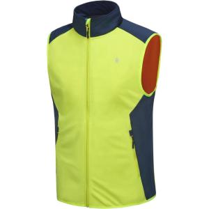 Little Donkey Andy Men’s Water-resistant Outerwear Vests, Stretch Windproof Vest for Cycling, Running, Golf(Basic Yellow)