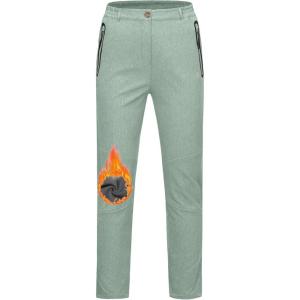 Little Donkey Andy Softshell Fleece Lined Cargo Pants for Women Water Resistance Outdoor Hiking Tactical Trousers(Light Green Heather)