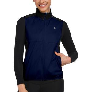 Little Donkey Andy Windproof Sleeveless Vest Jacket for Women, Water-Repellent Stretch Sports Vest for Cycling, Running(Blue)