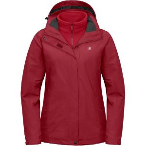 Little Donkey Andy Women’s 3 in 1 Winter Ski Jacket Warm Fleece Liner Jacket Waterproof Windproof Snow Coat & Detachable Hood(Tango Red)