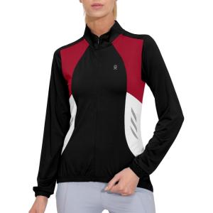 Little Donkey Andy Women’s Half Zip Cycling Jerseys Long Sleeve Bike Shirts Running Hiking(Black)