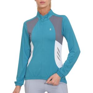 Little Donkey Andy Women’s Half Zip Cycling Jerseys Long Sleeve Bike Shirts Running Hiking(Lake Blue)