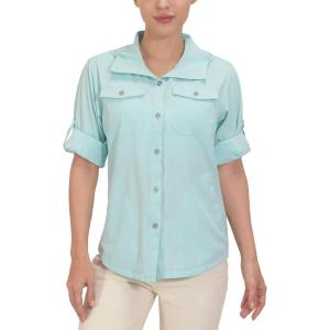 Little Donkey Andy Women’s Hoodie Long Sleeve Shirt UPF 50+ Sun Protection Outdoor Quick Dry Fishing Hiking Shirts(Hood Light Blue)