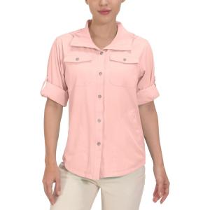 Little Donkey Andy Women’s Hoodie Long Sleeve Shirt UPF 50+ Sun Protection Outdoor Quick Dry Fishing Hiking Shirts(Hood Peachy Pink)