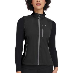 Little Donkey Andy Women’s Lightweight Quick Dry Vest Summer Windproof Sleeveless Elastic Jacket for Golfing Cycling Running(Black)