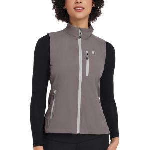 Little Donkey Andy Women’s Lightweight Quick Dry Vest Summer Windproof Sleeveless Elastic Jacket for Golfing Cycling Running(Grey)