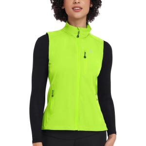 Little Donkey Andy Women’s Lightweight Quick Dry Vest Summer Windproof Sleeveless Elastic Jacket for Golfing Cycling Running(Yellow)