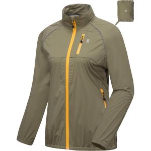 Little Donkey Andy Women’s Lightweight Rain Cycling Stretch Jacket with Hood, Windproof and Waterproof, Ultralight Packable(Upgrade Pocket-sage)