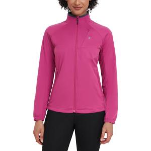 Little Donkey Andy Women’s Lightweight Softshell Jacket for Running Cycling, Water Repellent Windbreaker with Zipper Pockets(Rose)