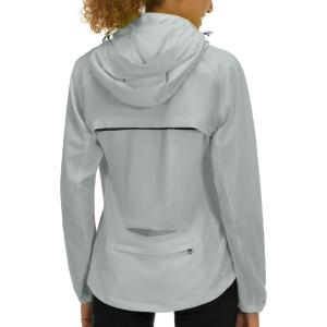 Little Donkey Andy Women’s Lightweight Waterproof Cycling Jacket with Removable Sleeves & Hood for Biking Running Golf(Light Gray)